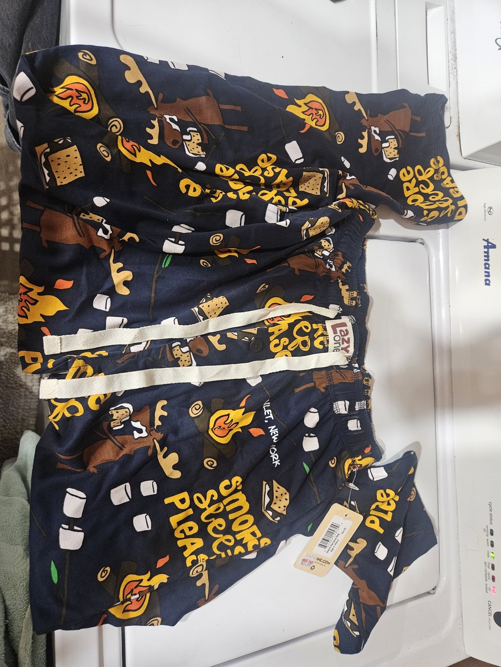 Adult XS Navy Blue S'mores Print Pajama Pants